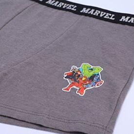 Kit 02 Cuecas Boxer Infantil 4 a 10 Anos Marvel Cinza/Chumbo