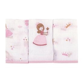 Kit 3 Panos de Boca 32X32cm 100% Algodão Havan Baby - Princesa