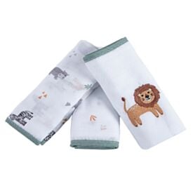 Kit 3 Panos de Boca 32X32cm 100% Algodão Havan Baby - Selva