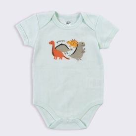 Kit Bebê Macacão, Body e Calça Yoyo Baby Cinza Dinossauro