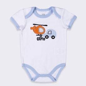 Kit Bebê Macacão, Body e Calça Yoyo Baby Branco Helicoptero