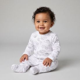 Kit Bebê Macacão, Body e Calça Yoyo Baby Cinza Mescla Nuvens