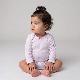 Kit Body Bebê Manga Longa 3 Peças Yoyo Baby Rosa Claro Arco Iris