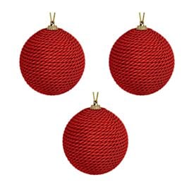 Kit Bolas de Natal Barbante Vermelho 03 Unidades 08Cm Havan Casa