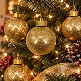 Kit Bolas de Natal com Glitter 8Cm Rio Master - 04 Unidades