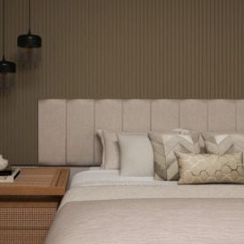 Kit Cabeceira Modular 7 Peças Mônaco Havan Casa - Linho