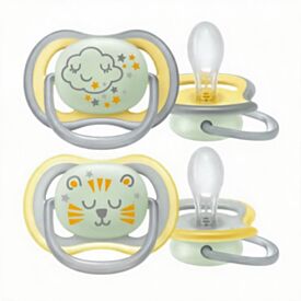 Conjunto 2 Chupetas Ultra Air Nighttime Noturna 18M+ Philips