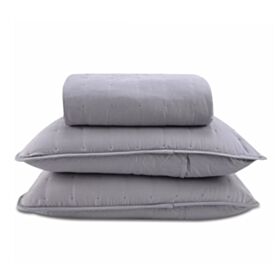 Kit Colcha Casal 100% Poliéster Elegance Havan Casa 3 pçs - Cinza