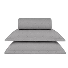 Kit Colcha Casal 100% Poliéster Elegance Havan Casa 3 pçs - Cinza