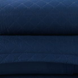 Kit Colcha Casal Lisa Versalhes/Napoli Havan Casa 3 Peças - Midnight Blue