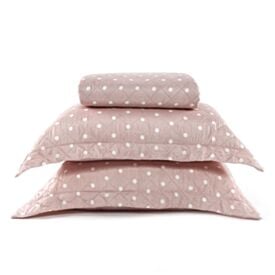 Kit Colcha Casal Poá Versalhes/Napoli Havan Casa 3 pçs - Rosa Pálido