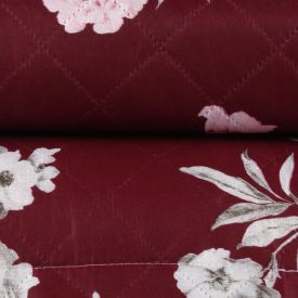 Kit Colcha King Estampada Versalhes/Napoli Havan Casa 3 Peças - Floral Vinho