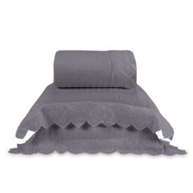 Kit Colcha Queen 3 Peças Imperial Havan Casa - Cinza
