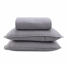 Kit Colcha Queen Elegance 3 pçs Havan Casa - Cinza