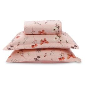 Kit Colcha Queen Estampada Versalhes/Napoli Havan Casa 3 Peças - Floral Borboleta Rose