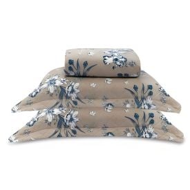 Kit Colcha Queen Estampada Versalhes/Napoli Havan Casa 3 Peças - Floral Azul Linho