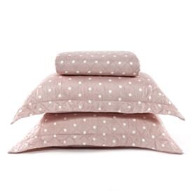 Kit Colcha Queen Poá Versalhes/Napoli Havan Casa 3 pçs - Rosa Pálido