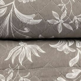Kit Colcha Queen Versalhes/Napoli Havan Casa 3 Peças - Floral Taupe