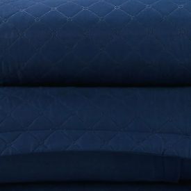Kit Colcha Queen Versalhes/Napoli Lisa Havan Casa 3 pçs - Midnight Blue