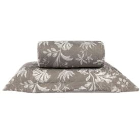 Kit Colcha Solteiro Versalhes/Napoli Estampada Havan Casa 2 pçs - Floral Taupe