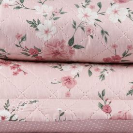 Kit Colcha Solteiro Versalhes/Napoli Estampada Havan Casa 2 pçs - Rose