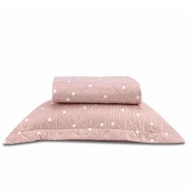 Kit Colcha Solteiro Poá Versalhes/Napoli- Havan Casa 2 pçs - Rosa Palido