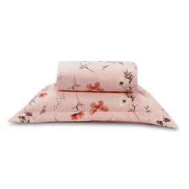 Kit Colcha Solteiro Estampada Versalhes/Napoli Havan Casa 2 Peças - Floral Borboleta Rose