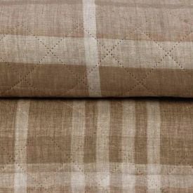 Kit Colcha Solteiro Estampada Versalhes/Napoli Havan Casa 2 Peças - Xadrez Bege