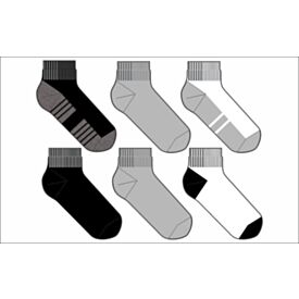 Kit 6 Pares Meia Masculina Risk Punho Anatômico 39-43 - Sortimento Escuro