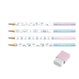 Kit Escolar Básico 5 Peças Faber Castell - Tons Pastel
