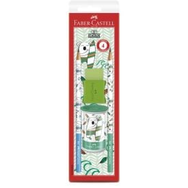 Kit Escolar Mamíferos 4 Peças Faber Castell - Azul e Verde