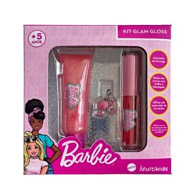 Maquiagem Infantil Kit Glam com 2 Glosses e Chaveiro Barbie Multikids