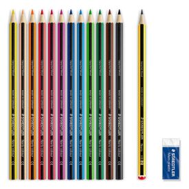 Kit L&aacute;pis de Cor com L&aacute;pis Grafite e Borracha Staedtler - 61 SET6 14