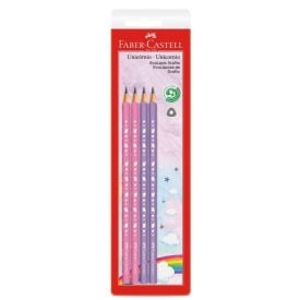 Kit Lápis Grafite Unicórnio Faber Castell - 4 Unidades