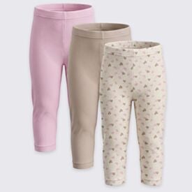 Kit Legging Bebê 0 a 12 Meses Menina Yoyo Baby Bege Coracao