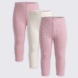 Kit Legging Bebê 0 a 12 Meses Menina Yoyo Baby Rosa Poa