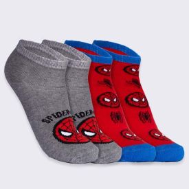 Kit Meia 2 Pares Cano Curto Homem-Aranha Marvel