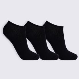 Kit Meia Juvenil 3 Pares Cano Invisível Marmelada - Preto 34/38