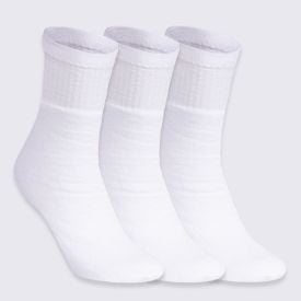 Kit Meia 3 Pares Cano Médio Hot Dog - Branco 34/38