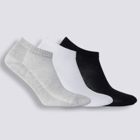 Kit Meia Feminina com 3 Pares Cano Curto Holla - Pto/Bco/Cza 34/39