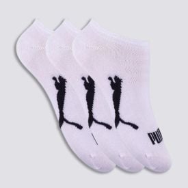 Kit Meia Infantil 03 Pares Invisível Puma Branco