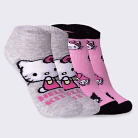 Kit Meia Infantil Com 2 Pares Cano Curto Hello Kitty Sanrio