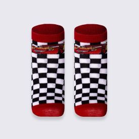 Kit Meia Infantil Com 2 Pares Cano Curto McQueen Disney Vermelho