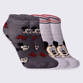 Kit Meia Infantil Com 2 Pares Cano Curto Mickey Disney
