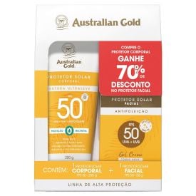 Kit Protetor Solar Facial e Corporal Australian Gold Fps 50