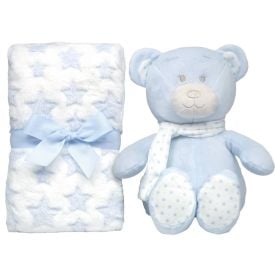 Kit Ursinho com Mantinha Soninho Buba - Azul