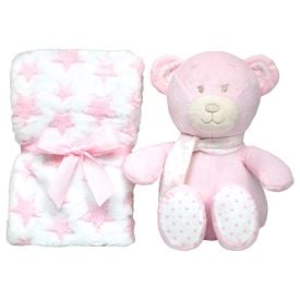 Kit Ursinho com Mantinha Soninho Buba - Rosa