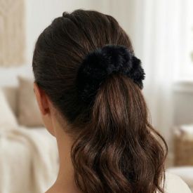 Laço de Cabelo de Pelúcia Tamanho Pequeno Thepró Vogue - Preto