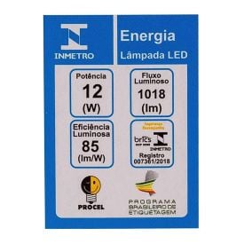 Lâmpada Led 12W 6500K Luz Fria Tkl80 Taschibra - Bivolt
