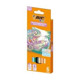 L&aacute;pis de Cor Premium Kids Cores Pastel 6 Cores Bic - 524157